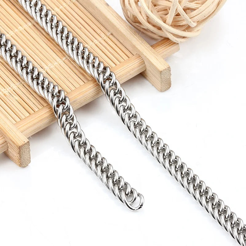 Factory Supply Custom 304 Stainless Steel Cuban Chain Waterproof Accessories for DIY Women Men Necklace Bracelet Jewelry Making