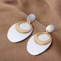 TongLing European Vintage Oval Earring Female Geometric Circular Drop Earring for Daily Wearing