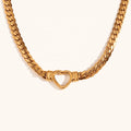 Ding Ran High Fashion Gold Plated Stainless Steel Necklaces Tarnish-Free Hollow Out Heart Chokers for Party or Gift