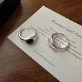 New Style Matte Brushed Agate Pave Adjustable Rings for Women 925 Sterling Silver Fine Wedding Jewelry
