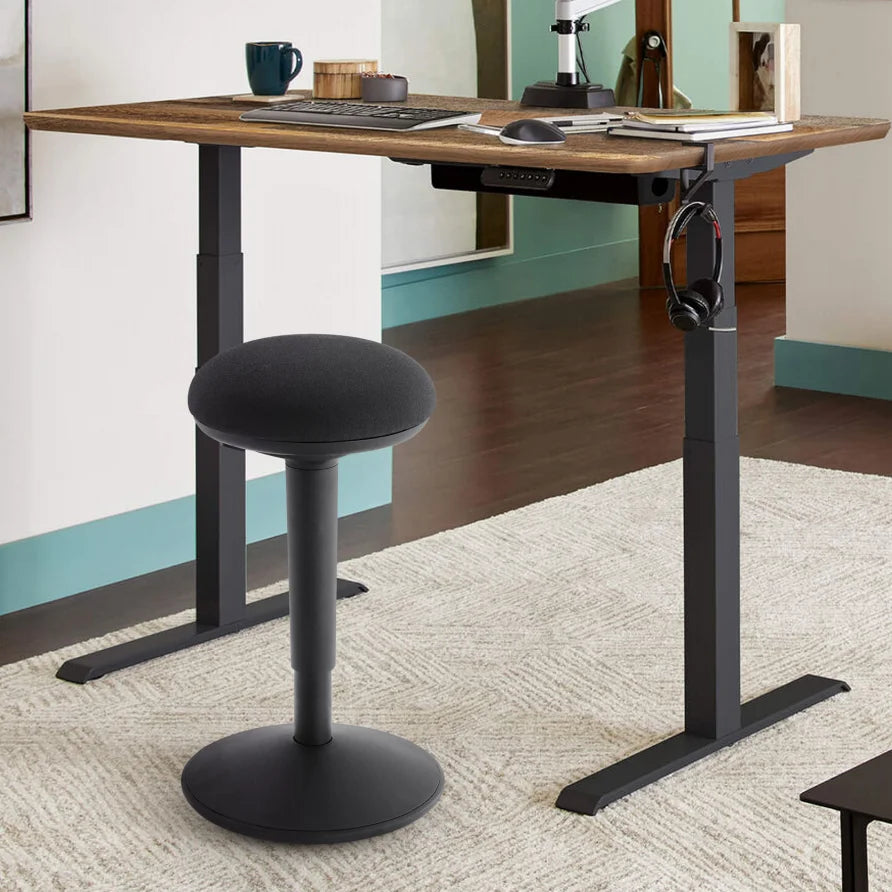 57-77CM GREY Adjustable Active Non-Slip Desk Chair Rocking Wobble Tilting Motion Stool Bar Standing Stools
