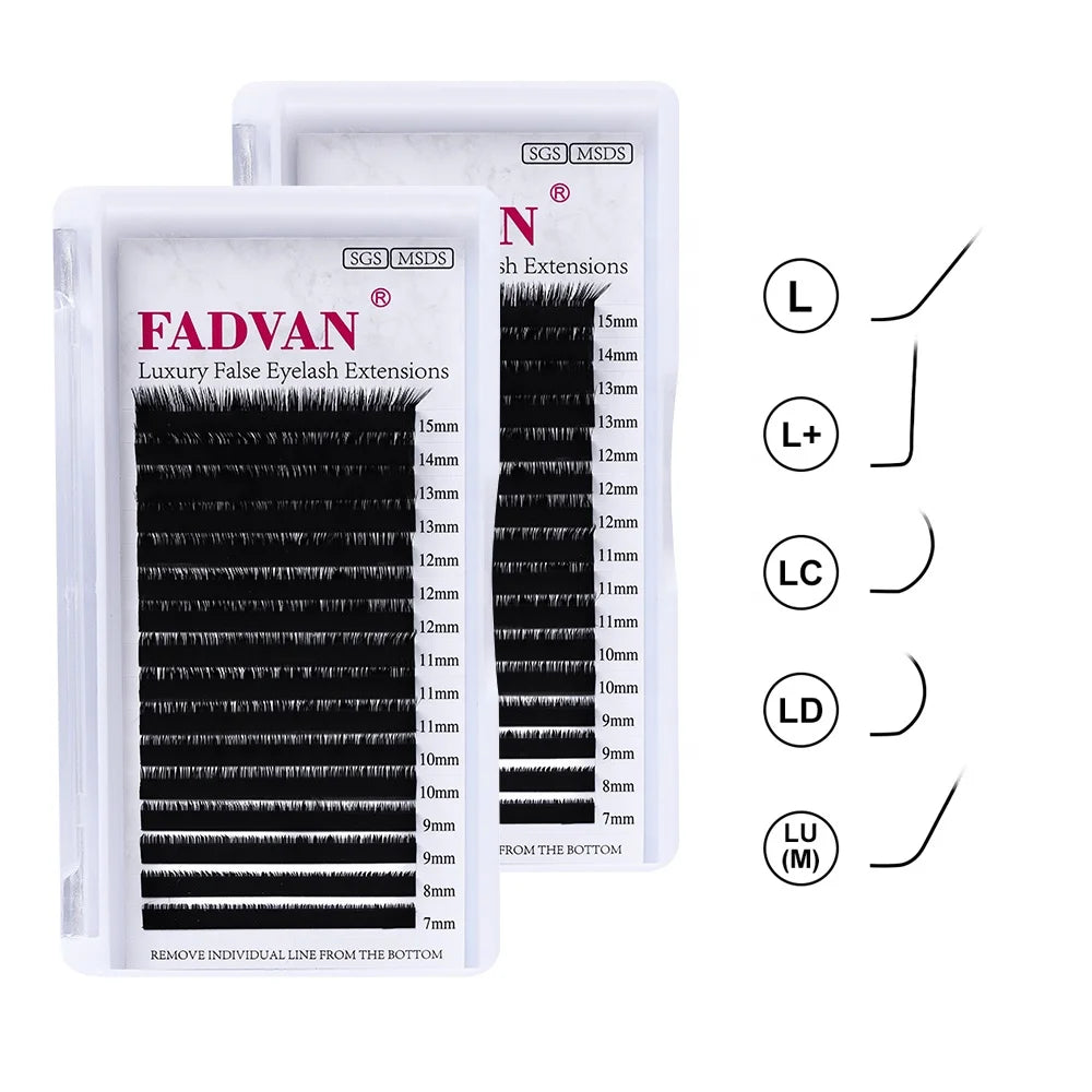 Individual Russian Volume Synthetic Hair Thick Classic Eyelashes C/D/DD/L/LU/LC/LD OEM Curl False Eyelash Extensions