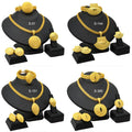 Statement Indian Bridal Jewelry Set 24k Gold Plated Wedding Choker Earrings Bracelets Jewellery Set for Women