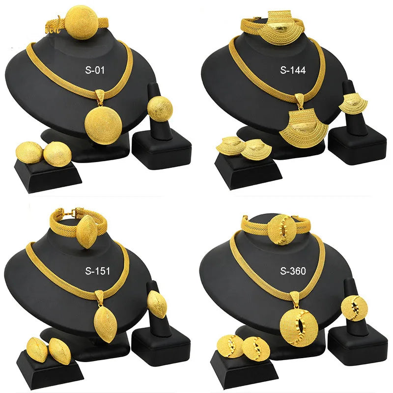 Statement Indian Bridal Jewelry Set 24k Gold Plated Wedding Choker Earrings Bracelets Jewellery Set for Women