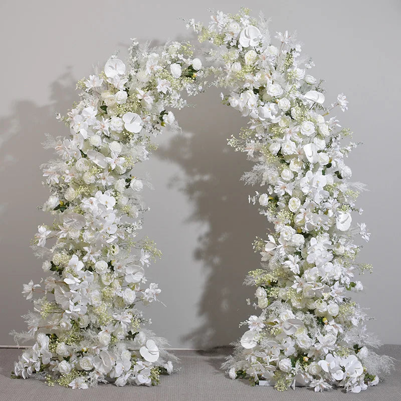 L-HOA029 Wholesale Artificial Horn Arches Flower Wedding Flower Arch Horn Shaped Flower Arch Arrangement Horn Wedding Decoration