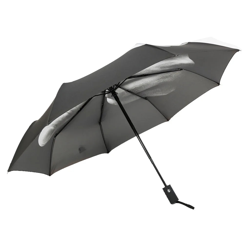 Rain 3 Foldable Nylon Minimalist Automatic Umbrella with Plastic Handle Custom Color & Logo Printing