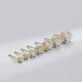 S925 Sterling Silver Six Prong Christina Dot Crystal Diamond Stud Earring