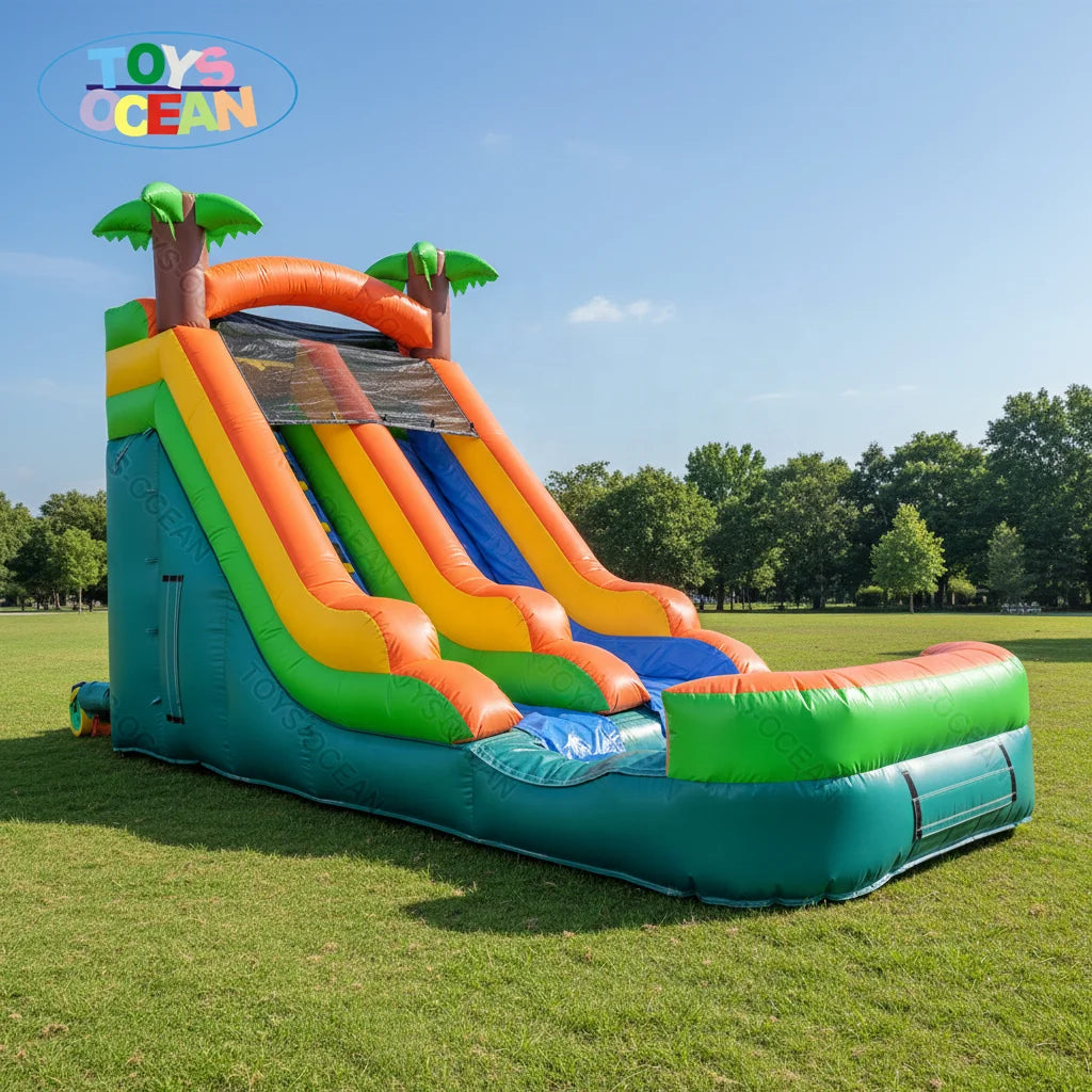 Customized Popular Palm Tree Inflatable Water Slide for Kids Outdoor Kids Water Slide with Pool Cheap on Sale