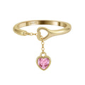 S925 Romantic Sterling Silver Ring with Colorful Zircon Fashionable Sweet New Design Adjustable Opening Rhodium Plated