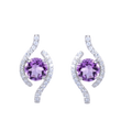 Abiding Jewelry Silver Earrings With Natural Stones Amethyst Earrings Custom Logo Earrings Jewelry