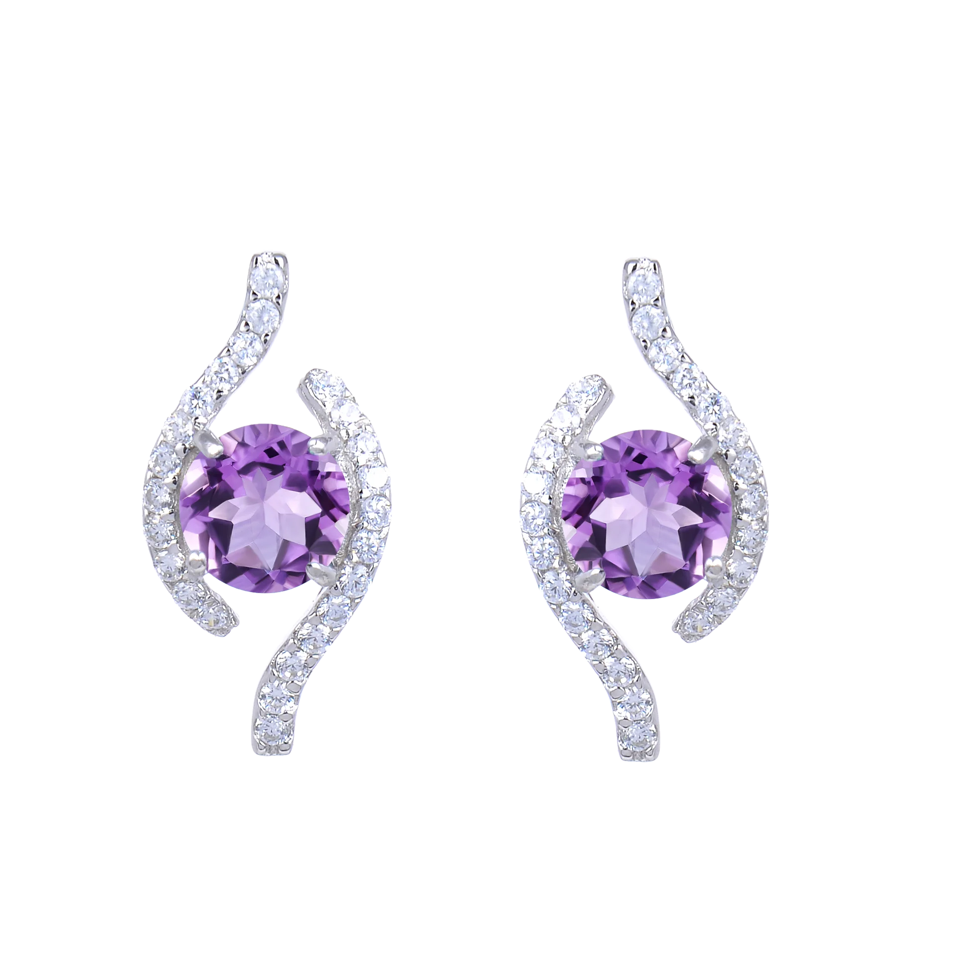Abiding Jewelry Silver Earrings With Natural Stones Amethyst Earrings Custom Logo Earrings Jewelry