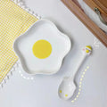 Solhui Hand-painted Ceramic Breakfast Egg Plates for Food in Irregular Shape