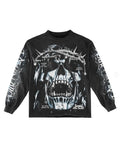 OEM Men's Black Acid Wash Hoodie 100% Cotton Custom Embroidered Hip-pop Pattern Puff Technics Oversized Terry Fit with Hood
