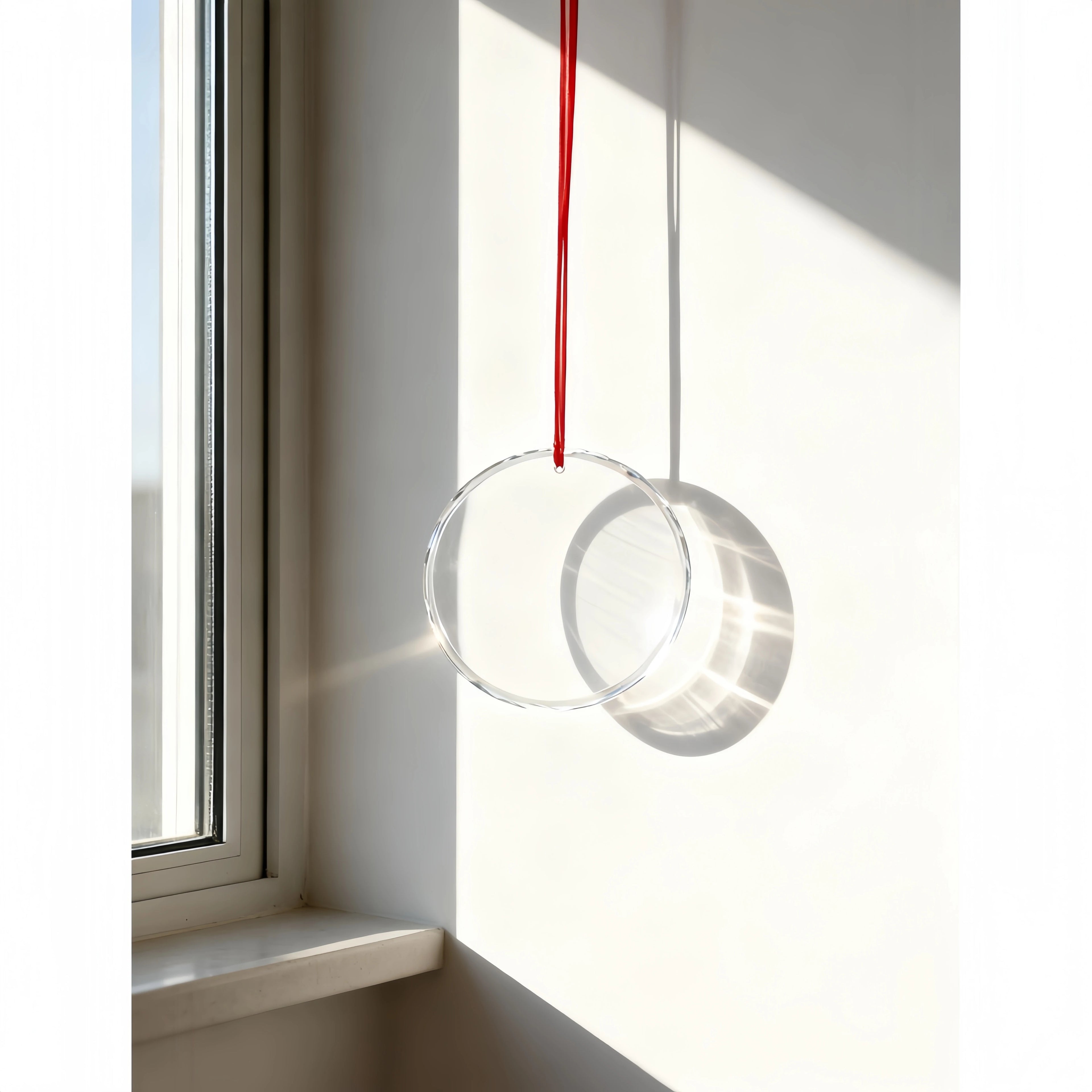 Crystal Pendant Ornament Polygonal Crystal Hanger Christmas Tree Decoration Festive Memorial Souvenir Transparent