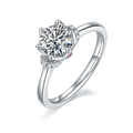 New Trendy 1 ct 925 Sterling Silver VVS Round Cut Engagement Moissanite Wedding Ring For Women