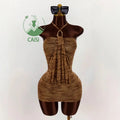Fashion Halter Retro Short Dress Sexy Backless Sleeveless Designer Halter Dresses for Women