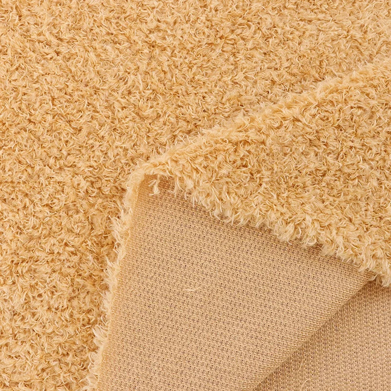 Factory Wholesale Super Soft Curly Short Hair Pile PV Plush Teddy Faux Fur Fabric for Toy