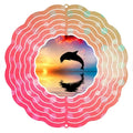 Qualisub 10 Inch Aluminum 3D Sublimation Wind Spinner Double Sided Circle Sublimation Garden Wind Spinners Blanks for Heat Press