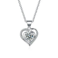 S925 Sterling Silver Moissanite Necklace for Women Heart of the Sea Pendant With Clavicle Chain Female Accessory