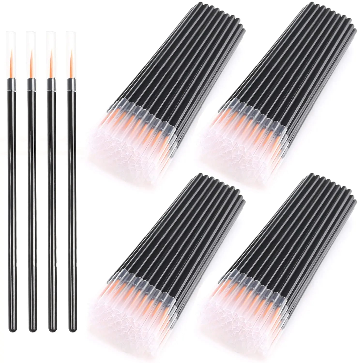 50PCS Eyeliner Brushes Long Thin Tip Applicator Eyeliner Wand Women Makeup Brush Cosmetic Disposable Supplies for Eye Beauty