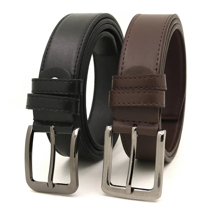 Classic Fashion Mens Pin Buckle Belt 33MM Alloy Wholesale PU Belts for Men YiWu LQbelt Factory Direct Sale