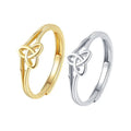 Anillo De Bodas Platinum Plated Open Adjustable Ring Vintage Viking Celtics Knot Heart 18K Gold Plated Vintage Jewelry Rings