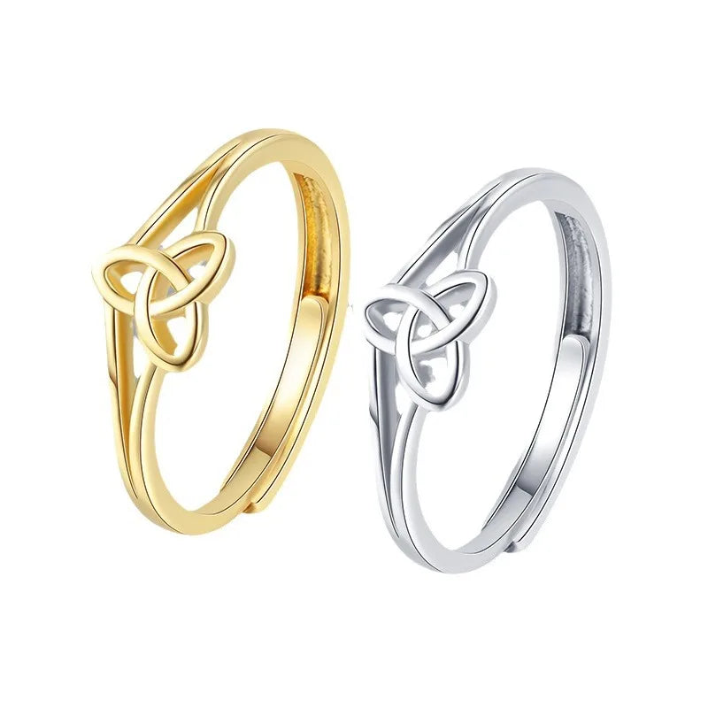Anillo De Bodas Platinum Plated Open Adjustable Ring Vintage Viking Celtics Knot Heart 18K Gold Plated Vintage Jewelry Rings