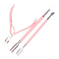 Professional Pink Nghia Nail Art Kit Stainless Steel Double-Head Cuticle Nipper Pusher Set Reusable Customizable Color Manicure