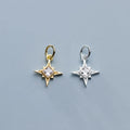 Hot Sales 925 Sterling Silver Zircon Gold Plated Lucky Sparkling Star Pendants & Charms for Fashion Jewelry Making