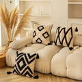 Modern Luxury Pillows for Home Classic Black White Grid Circle Velvet Sofa Pillowcases Bedroom Headboard Cushion Cover Wholesale