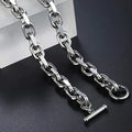 Hiphop Chunky Stainless Steel Chains for Men Waterproof Punk Toggle Clasp 9mm Thick Heavy Cable Link Chain Necklaces Wholesale