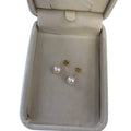 8-8.5 MM Akoya AU750 Real Solid 18k Gold Stud Earrings Seasalt Akoya Perfect Round Sea Salt Pearl Earrings-AAAAA High Luster Nat