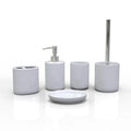 5pcs Eco-Friendly Modern Ceramic Custom Logo Table Top Household Washroom Accessories Bathroom Products Soap Dispenser Set