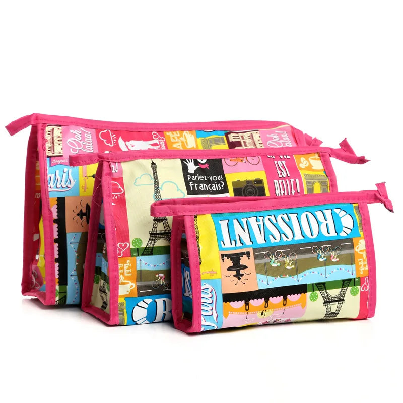 Purse Size Makeup Bag for Women Toiletry Travel Bag Organizer for Girls Zippered Pouch Set 3 Pc Cosmetic Bag Set