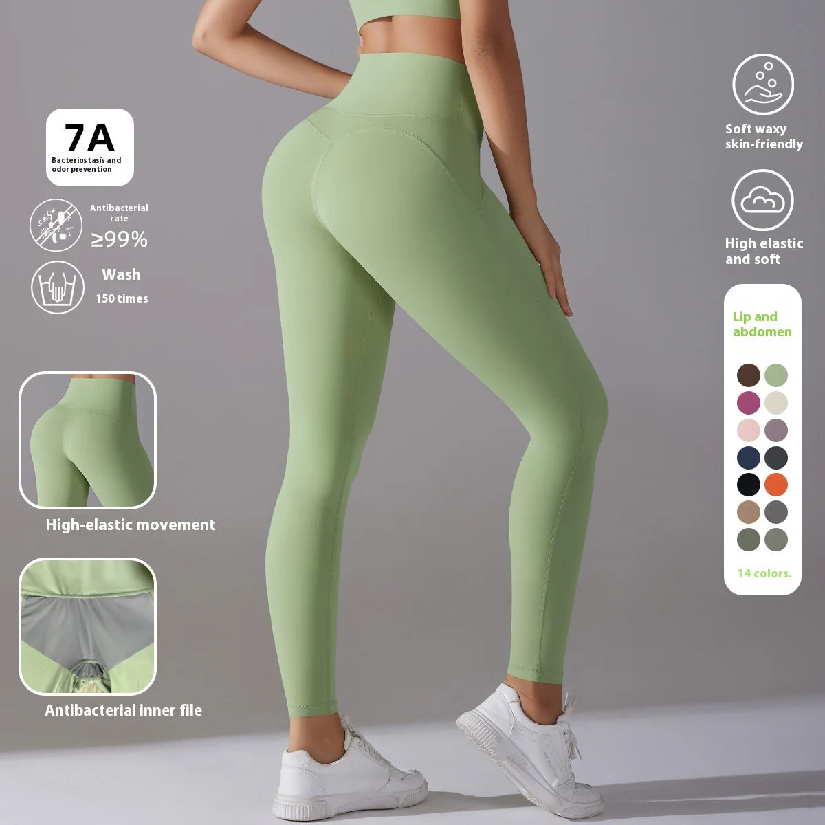 Custom Logo High Waist Workout Leggings Squat-Proof Seamless Gym Yoga Pants with Scrunch for Sports Legging
