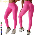 Women's Plus Size High Waisted Yoga Pants Solid Color Seamless Butt Lifting Scrunch Leggings Wholesale for Adults