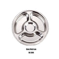 SS304 4 Lattices Circular Stainless Steel Dishes Children Divided Dinner Plate for Kids