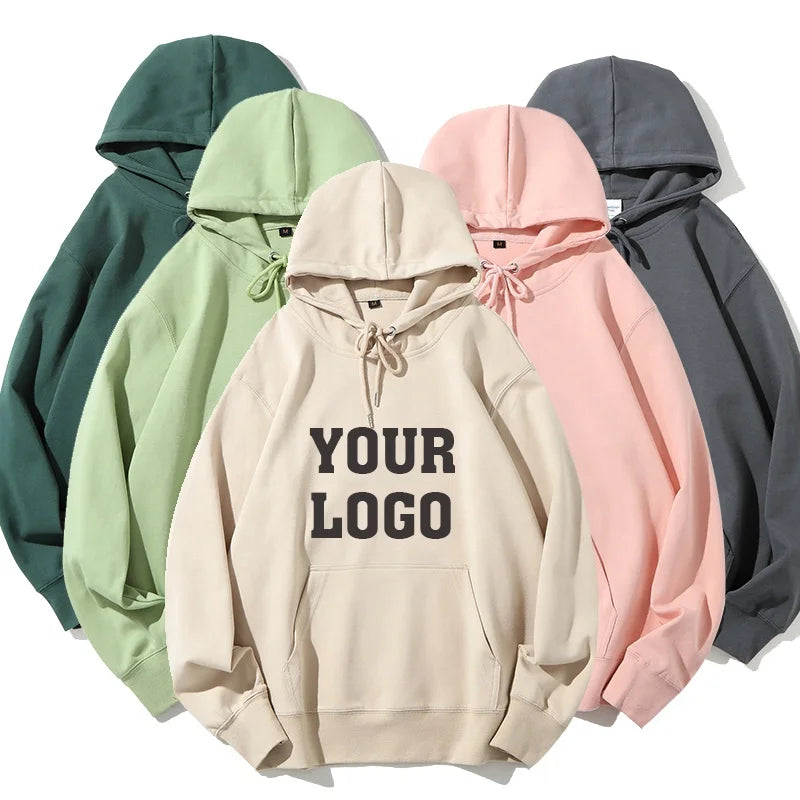 Wholesale  High Quality Cotton Thick Heavy French Terry Pullover Hoodie Custom Drop Shoulder Fleece Oversized Hoodie