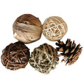Eco-Friendly Durable Apple-Wood Dutch Pig Toy Small Animal and Pet-friendly Rope Nibbled Molars Ball Rattan for Cats Hamsters