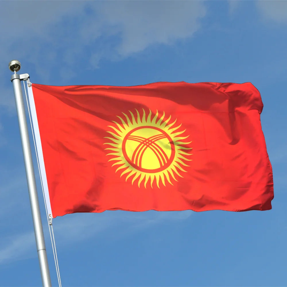 Wholesale Fast Shipping Customized Logo 100% Polyester Flags 3x5ft Kyrgyzstan Kyrgyz Republic All Country Flag