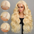 Transparent Lace 26 Inches 613 Blonde Straight Body Wave Human Hair Remy Virgin Wig Lace Front Wigs Virgin Cuticle Aligned Hair MegaBDM