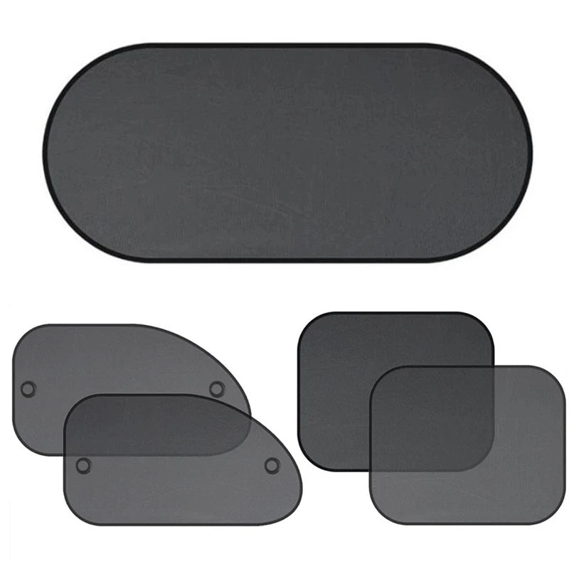 5pcs Pack Car Sunshade Covers Windscreen Folding Visor Reflector Windshield Auto Window Sun Shade Protector Accessories