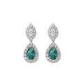 925 Sterling Silver Pear Shape Drop Paraiba Green Gemstone Drop Earrings Women Jewelry