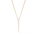 LOZRUNVE 925 Sterling Silver Trendy Gold Plated CZ Bar Pendant Necklace for Women Gril