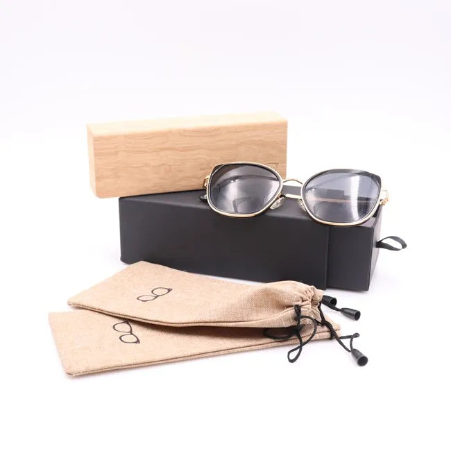 Full Set Eyeglasses case Custom logo Reading Glasses Hard Cases PU Leather Metal Optics Glasses case