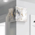 Wholesale Nordic Square Corner Hanging Double Sided Wall Clock Home Decor Luxury With Light MegaBDM