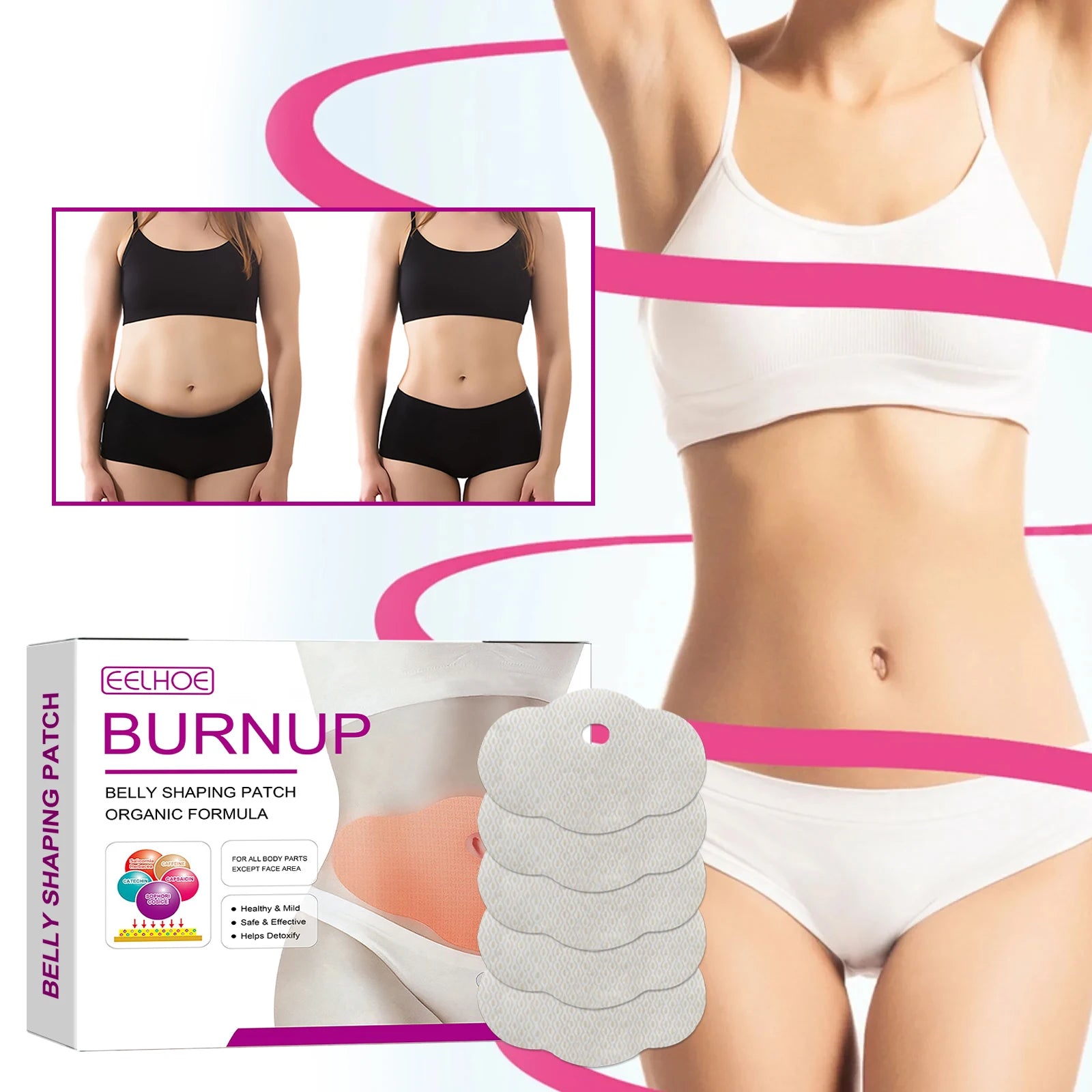 New Detox Slim Weight Loss Product Slimming Patch for Burning Fat Belly Belt Weight Loss Slim Belly Patch Korea