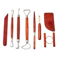 Xin Bowen 8 PCS Wooden Handle DIY Sludge Pottery Clay Scraper Clay Sculpting Modelling Tools