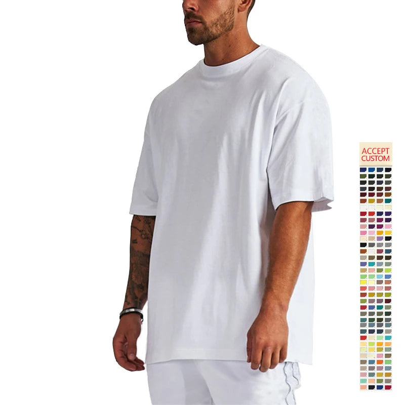 L23017 2025 Summer Men's Clothes Oversized T-shirt 100% Cotton Streetwear Hip Hop Blank Custom Logo Vintage T Shirts