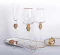 Customizable Wedding Wine Glasses Rhinestone Diamond Gold Rim Modern Toasting Long Stem Crystal Glass
